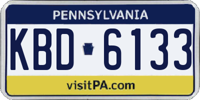 PA license plate KBD6133