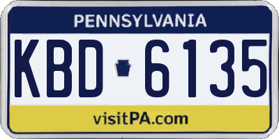 PA license plate KBD6135