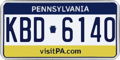 PA license plate KBD6140