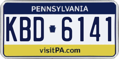 PA license plate KBD6141