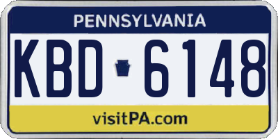 PA license plate KBD6148