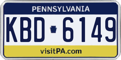 PA license plate KBD6149