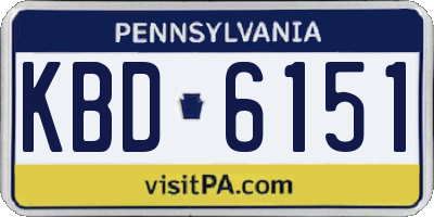 PA license plate KBD6151