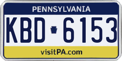 PA license plate KBD6153