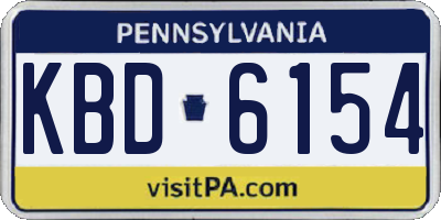 PA license plate KBD6154