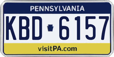 PA license plate KBD6157