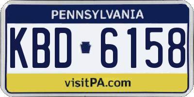 PA license plate KBD6158