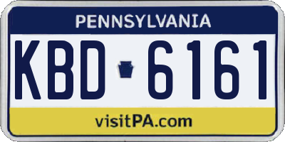 PA license plate KBD6161