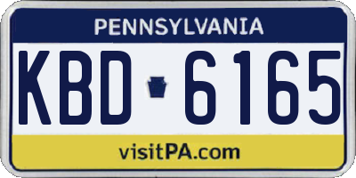 PA license plate KBD6165