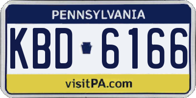 PA license plate KBD6166