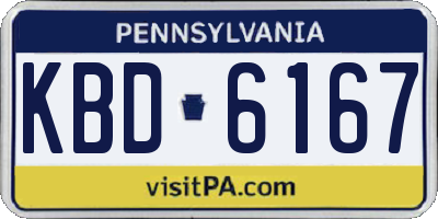 PA license plate KBD6167