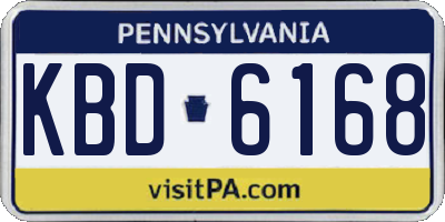 PA license plate KBD6168