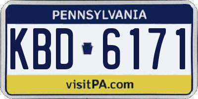 PA license plate KBD6171