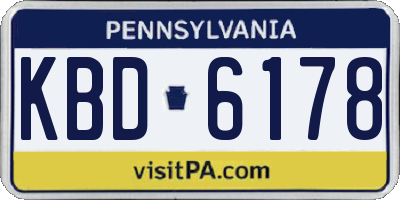 PA license plate KBD6178