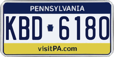 PA license plate KBD6180