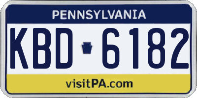 PA license plate KBD6182