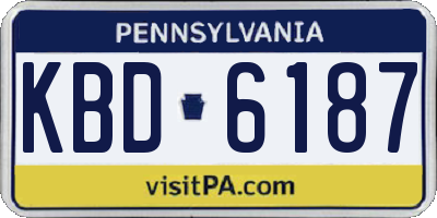PA license plate KBD6187