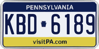 PA license plate KBD6189