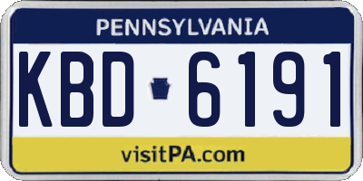 PA license plate KBD6191