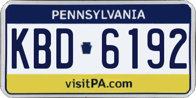 PA license plate KBD6192