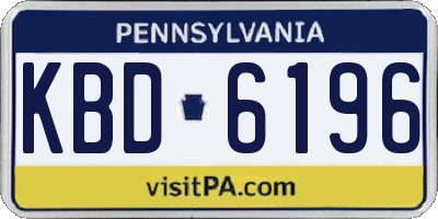 PA license plate KBD6196