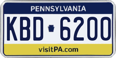 PA license plate KBD6200