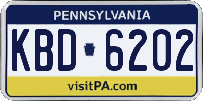 PA license plate KBD6202