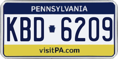 PA license plate KBD6209