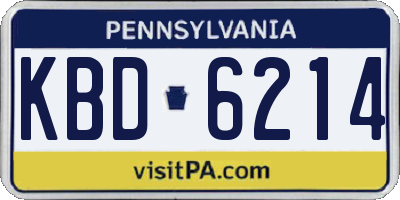 PA license plate KBD6214