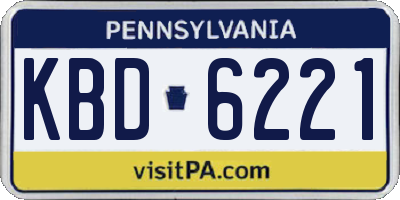 PA license plate KBD6221