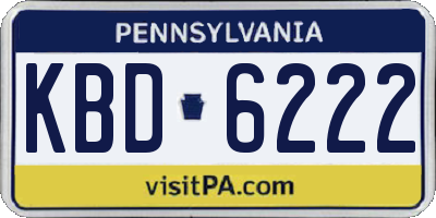 PA license plate KBD6222