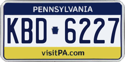 PA license plate KBD6227