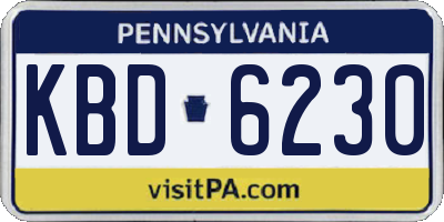 PA license plate KBD6230