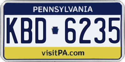 PA license plate KBD6235