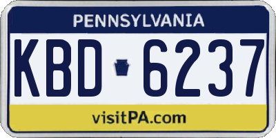 PA license plate KBD6237