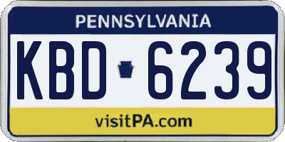 PA license plate KBD6239