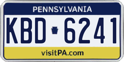 PA license plate KBD6241