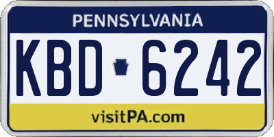 PA license plate KBD6242