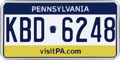 PA license plate KBD6248