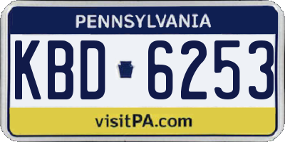 PA license plate KBD6253