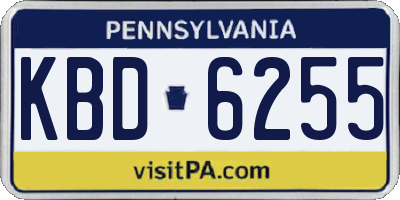 PA license plate KBD6255