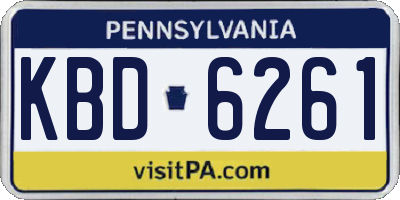 PA license plate KBD6261