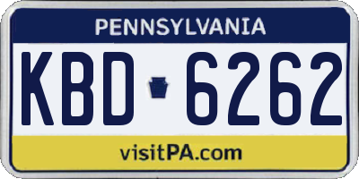 PA license plate KBD6262