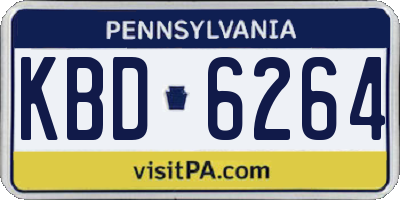 PA license plate KBD6264