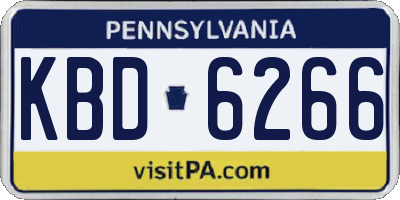 PA license plate KBD6266