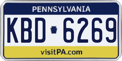 PA license plate KBD6269