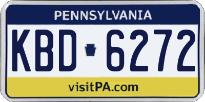 PA license plate KBD6272