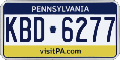 PA license plate KBD6277
