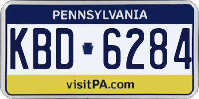 PA license plate KBD6284