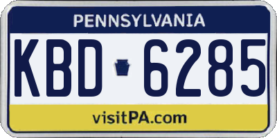 PA license plate KBD6285